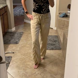 Guess drawstring beige linen pants!
